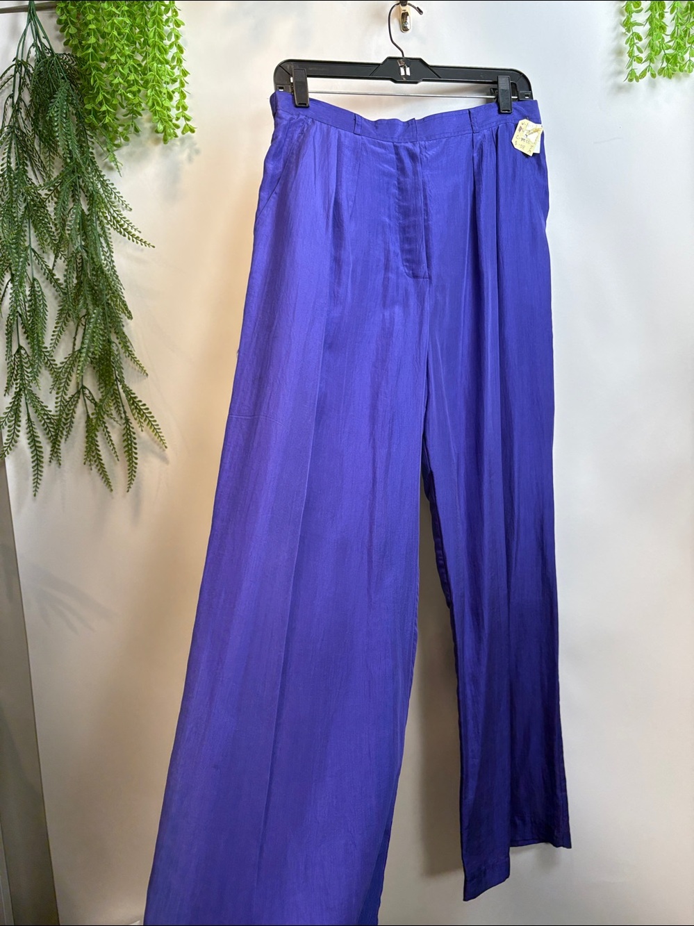 Women's SILK Wide Leg Purple Pants